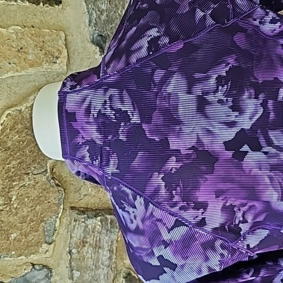 Athleta Women's Rainier Half Zip Print Sz. M color Spliced Floral Basalt - Picture 13 of 16